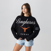TEXAS LONGHORNS LEGACY CLUB BLACK LABEL PREMIUM FLEECE DROP SHOULDER CREWNECK