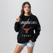 TEXAS LONGHORNS LEGACY CLUB BLACK LABEL PREMIUM FLEECE DROP SHOULDER CREWNECK