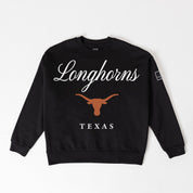 TEXAS LONGHORNS LEGACY CLUB BLACK LABEL PREMIUM FLEECE DROP SHOULDER CREWNECK
