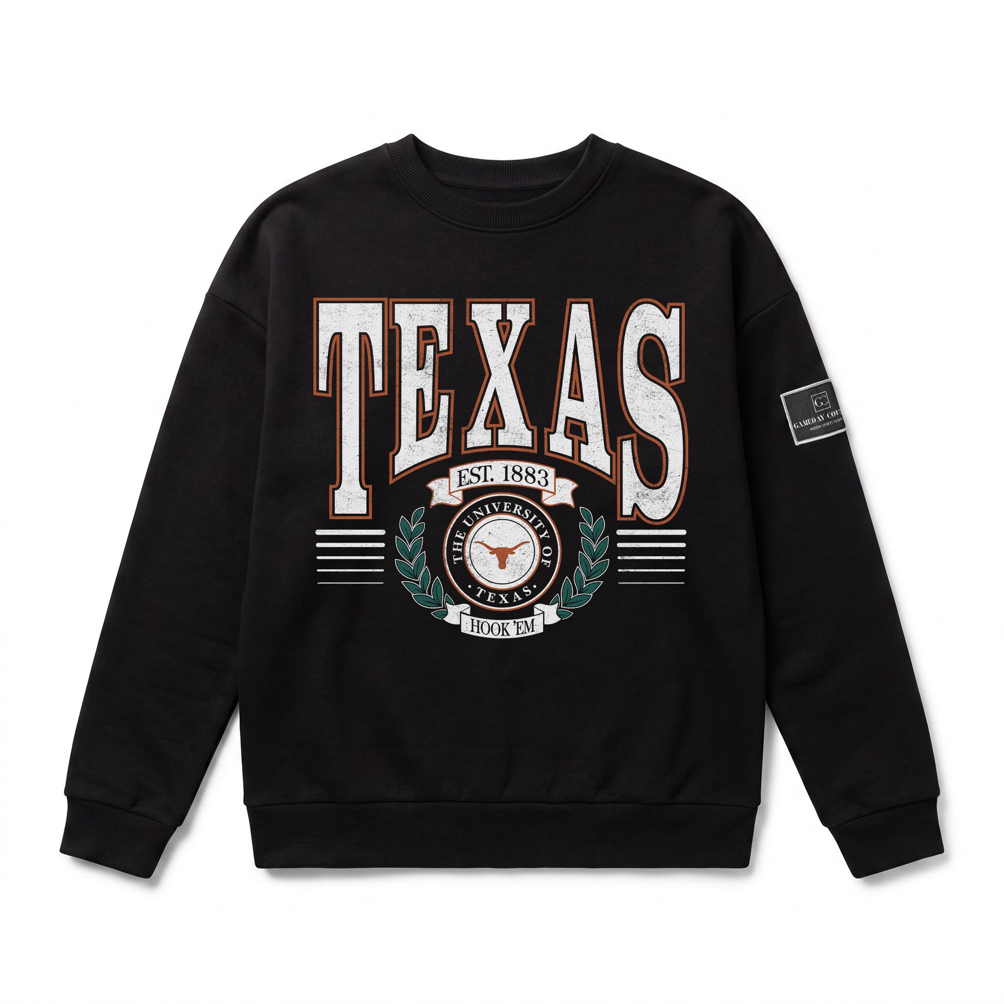 TEXAS LONGHORNS HONOR BOUND BLACK LABEL PREMIUM FLEECE CREWNECK