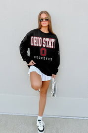 OHIO STATE BUCKEYES LEVEL UP BLACK LABEL PREMIUM FLEECE CREW SWEATSHIRT