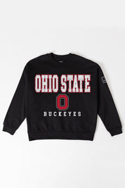 OHIO STATE BUCKEYES LEVEL UP BLACK LABEL PREMIUM FLEECE CREW SWEATSHIRT