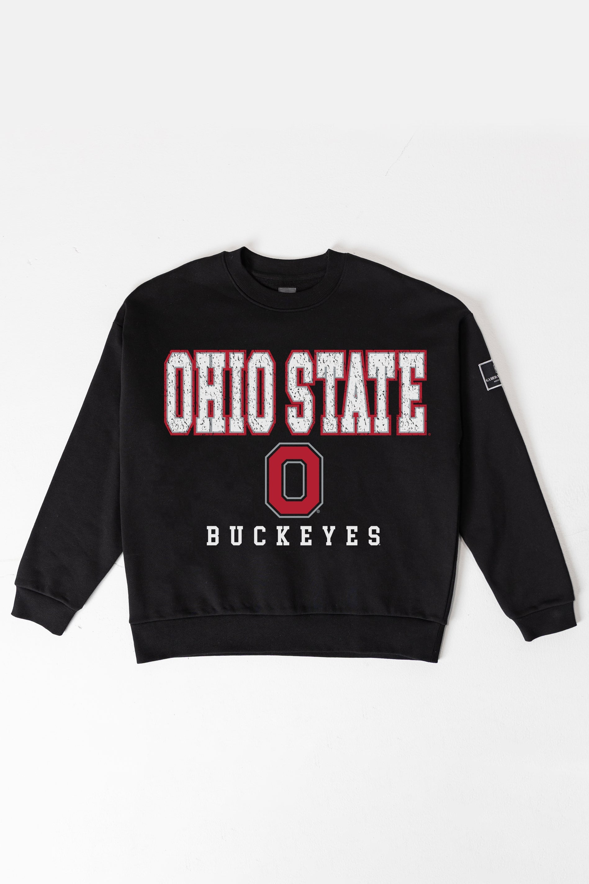 OHIO STATE BUCKEYES LEVEL UP BLACK LABEL PREMIUM FLEECE CREW SWEATSHIRT