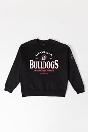 GEORGIA BULLDOGS PLAYERS ONLY BLACK LABEL PREMIUM FLEECE DROP SHOULDER CREWNECK
