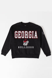 GEORGIA BULLDOGS LEVEL UP BLACK LABEL PREMIUM FLEECE CREW SWEATSHIRT