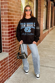 NORTH CAROLINA TAR HEELS POWERHOUSE PLAY BLACK LABEL PREMIUM FLEECE CREW SWEATSHIRT