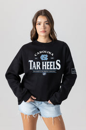 NORTH CAROLINA TAR HEELS PLAYERS ONLY BLACK LABEL PREMIUM FLEECE DROP SHOULDER CREWNECK