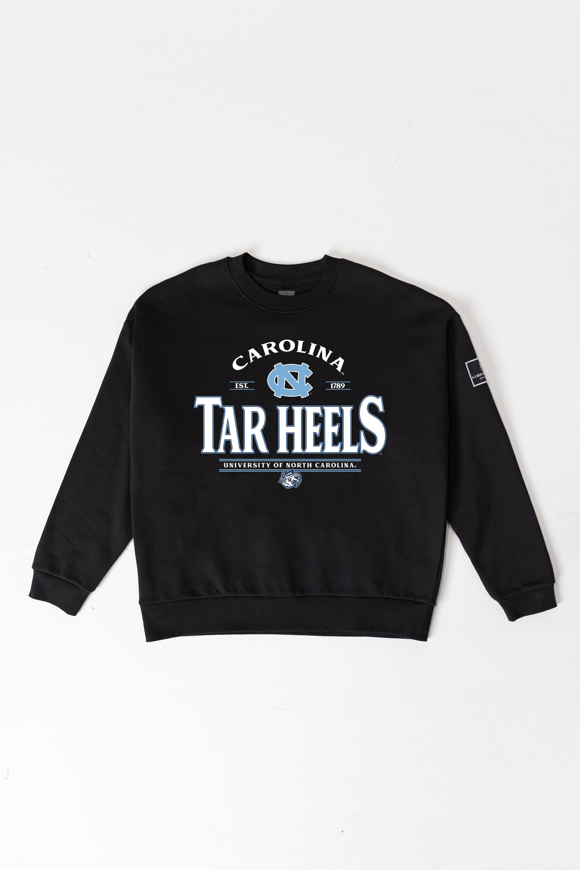 NORTH CAROLINA TAR HEELS PLAYERS ONLY BLACK LABEL PREMIUM FLEECE DROP SHOULDER CREWNECK
