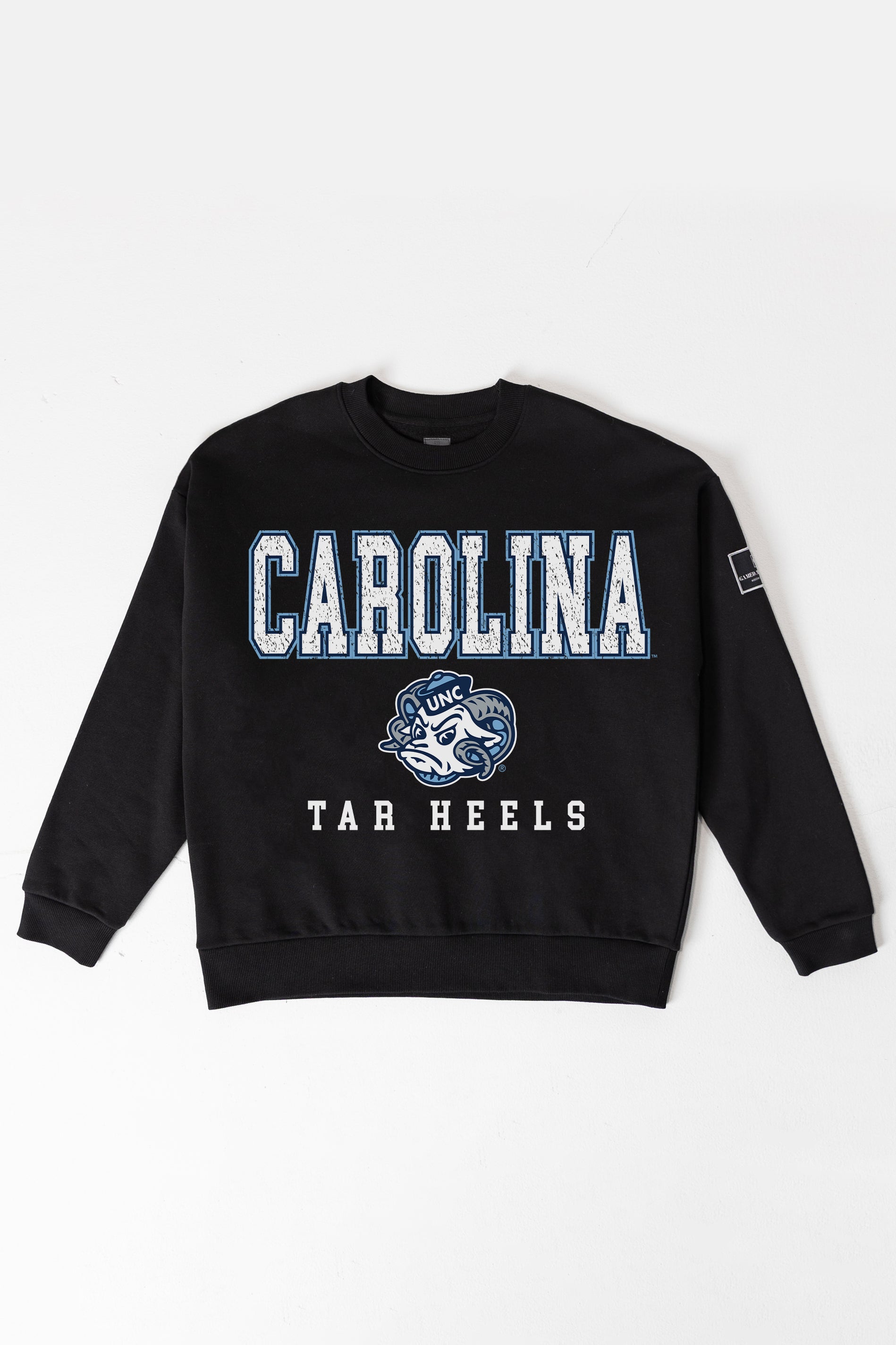 NORTH CAROLINA TAR HEELS LEVEL UP BLACK LABEL PREMIUM FLEECE CREW SWEATSHIRT