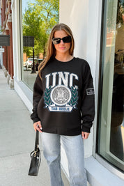 NORTH CAROLINA TAR HEELS VICTORY LANE BLACK LABEL PREMIUM FLEECE CREW SWEATSHIRT