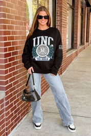 NORTH CAROLINA TAR HEELS VICTORY LANE BLACK LABEL PREMIUM FLEECE CREW SWEATSHIRT