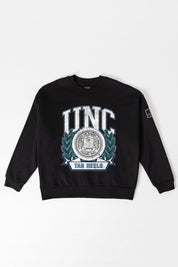 NORTH CAROLINA TAR HEELS VICTORY LANE BLACK LABEL PREMIUM FLEECE CREW SWEATSHIRT