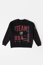 TEAM USA EVERYBODY'S ALL-AMERICAN BLACK LABEL PREMIUM FLEECE CREW SWEATSHIRT