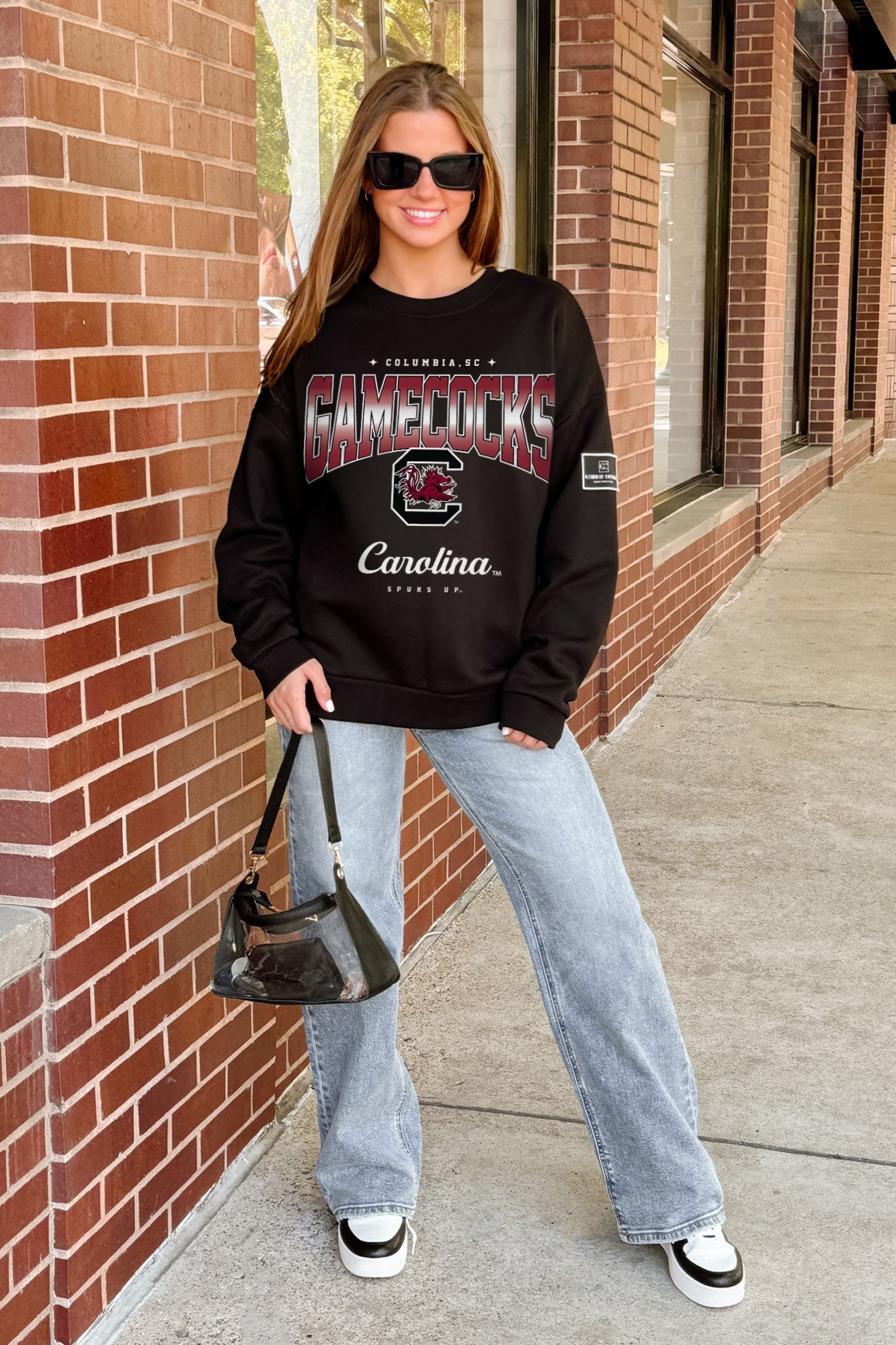SOUTH CAROLINA GAMECOCKS POWERHOUSE PLAY BLACK LABEL PREMIUM FLEECE CREW SWEATSHIRT