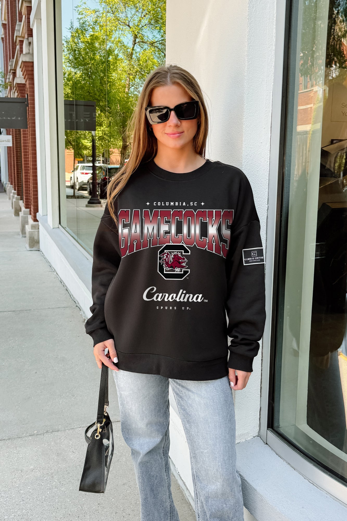 SOUTH CAROLINA GAMECOCKS POWERHOUSE PLAY BLACK LABEL PREMIUM FLEECE CREW SWEATSHIRT