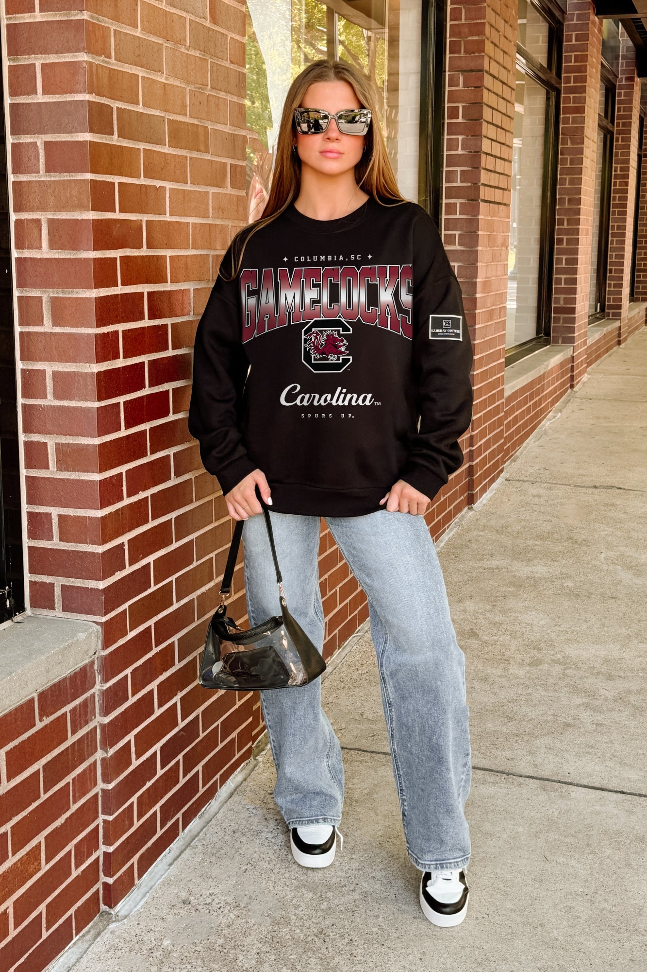 SOUTH CAROLINA GAMECOCKS POWERHOUSE PLAY BLACK LABEL PREMIUM FLEECE CREW SWEATSHIRT