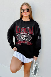 SOUTH CAROLINA GAMECOCKS BOLD CHEERS BLACK LABEL PREMIUM FLEECE CREW SWEATSHIRT