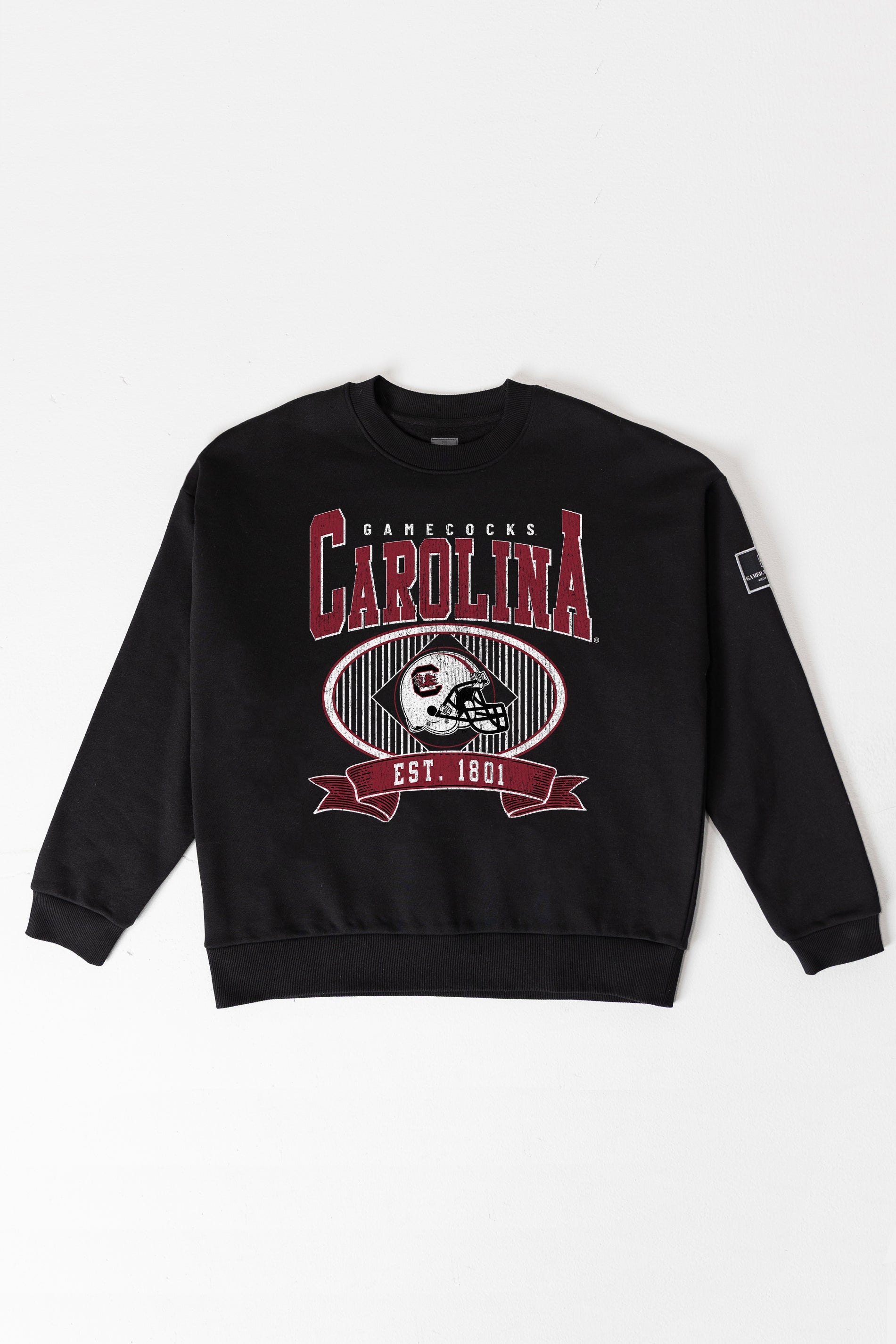 SOUTH CAROLINA GAMECOCKS BOLD CHEERS BLACK LABEL PREMIUM FLEECE CREW SWEATSHIRT