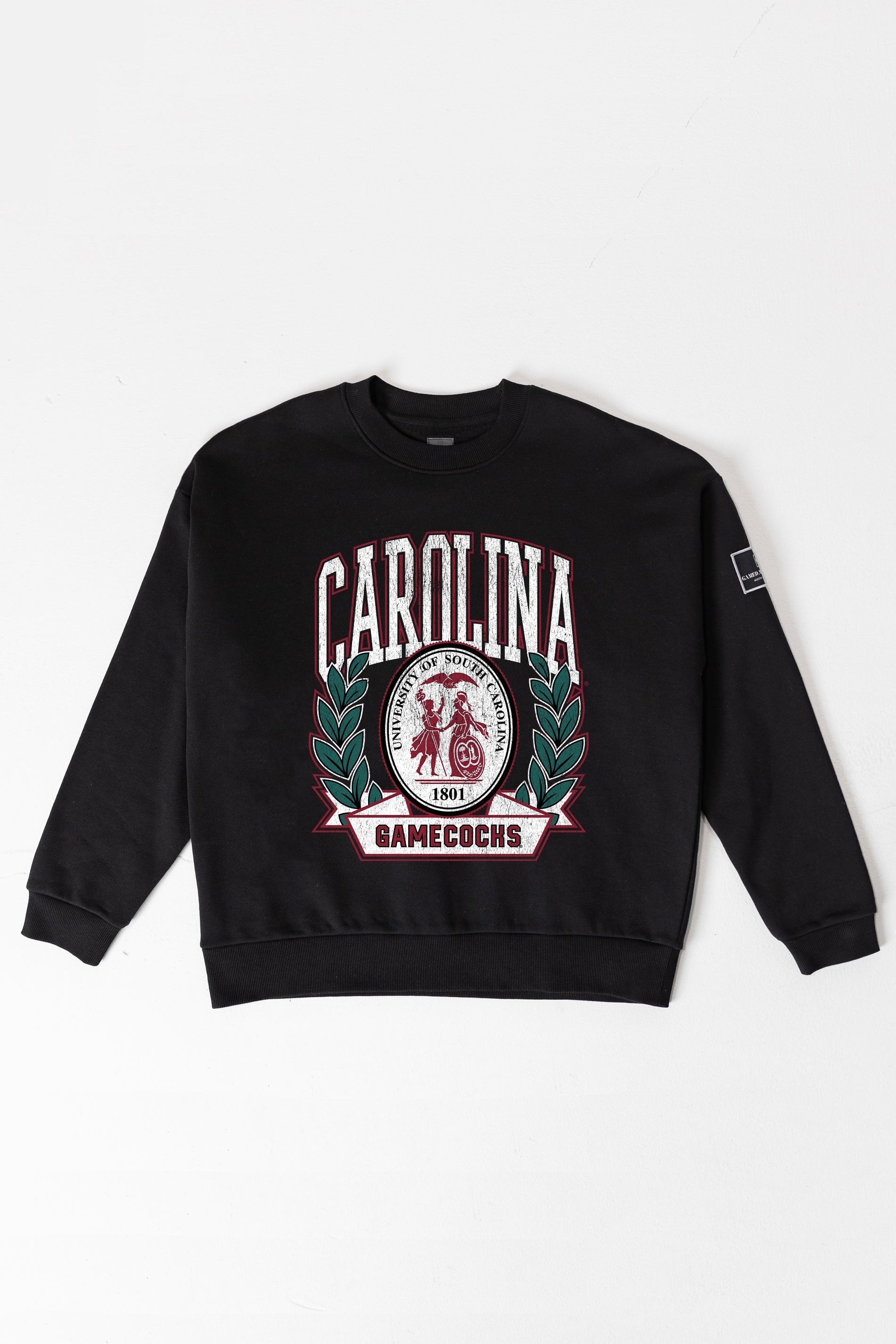 SOUTH CAROLINA GAMECOCKS VICTORY LANE BLACK LABEL PREMIUM FLEECE CREW SWEATSHIRT