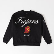 USC TROJANS LEGACY CLUB BLACK LABEL PREMIUM FLEECE DROP SHOULDER CREWNECK