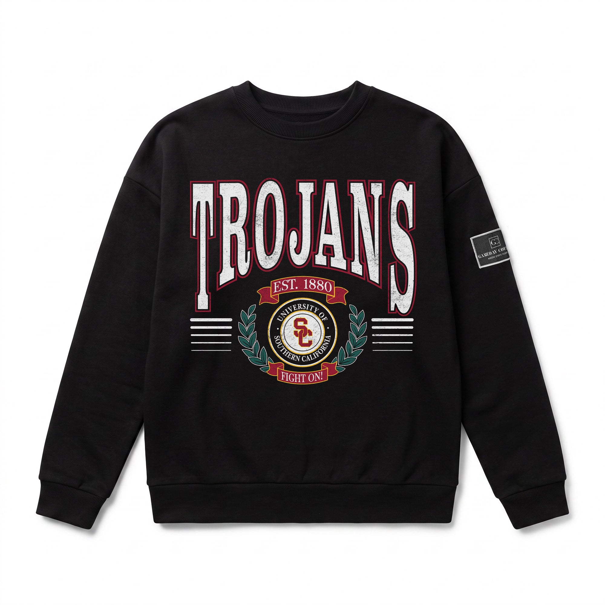 USC TROJANS HONOR BOUND BLACK LABEL PREMIUM FLEECE CREWNECK