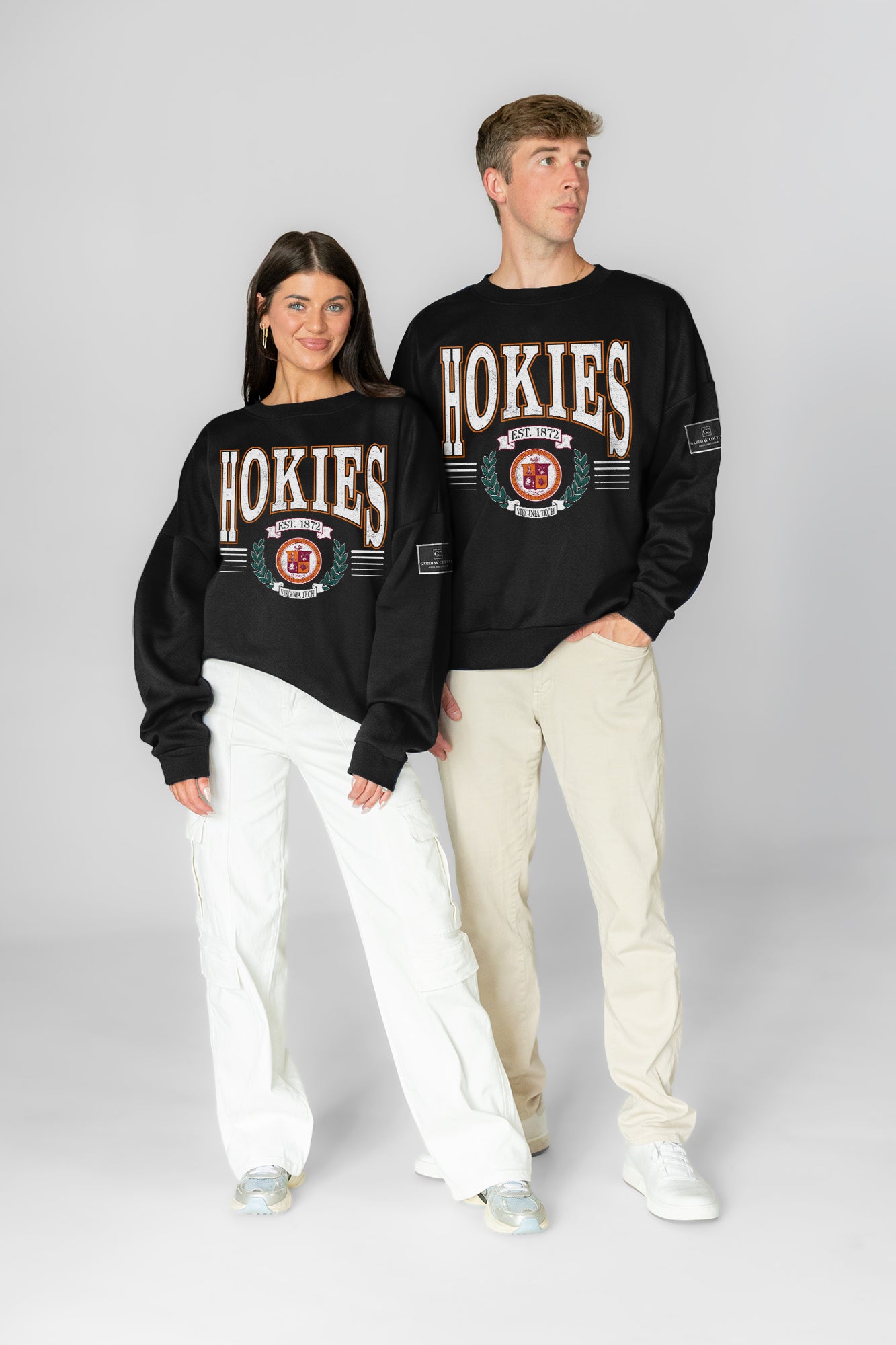 VIRGINIA TECH HOKIES HONOR BOUND BLACK LABEL PREMIUM FLEECE CREWNECK