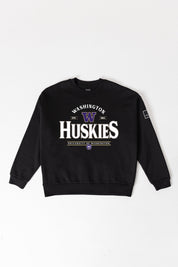 WASHINGTON HUSKIES PLAYERS ONLY BLACK LABEL PREMIUM FLEECE DROP SHOULDER CREWNECK