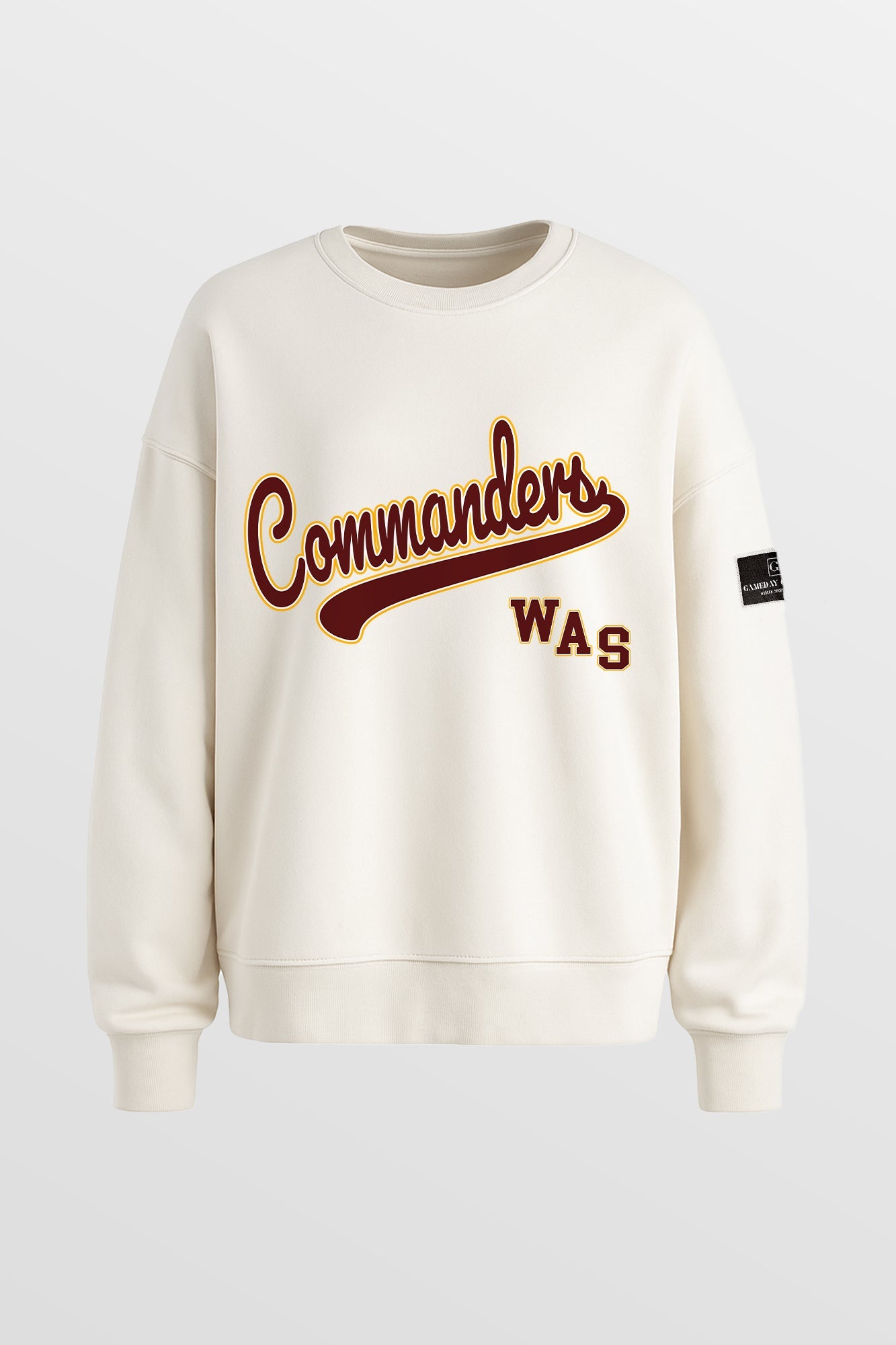 WASHINGTON COMMANDERS CLUTCH MOVE BLACK LABEL PREMIUM FLEECE CREW SWEATSHIRT BY RANDI MAHOMES