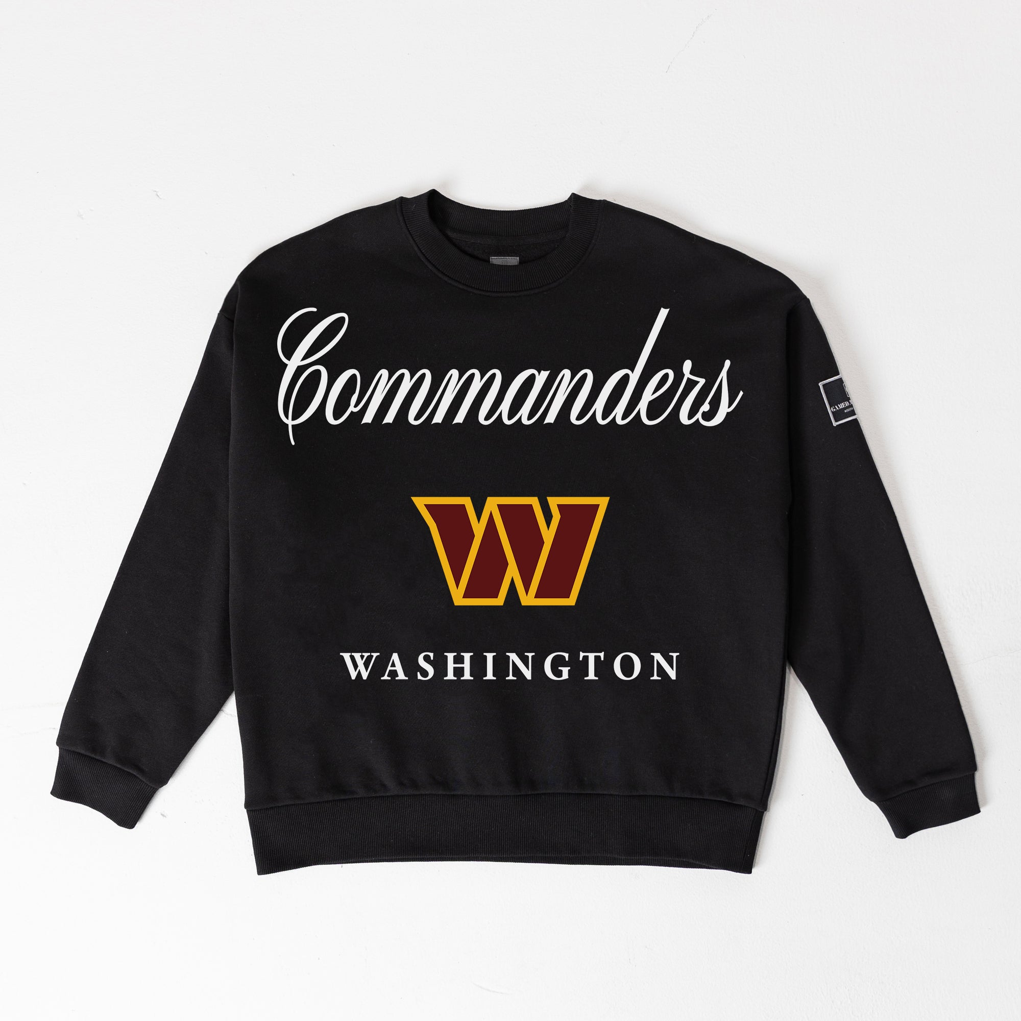 WASHINGTON COMMANDERS LEGACY CLUB BLACK LABEL PREMIUM FLEECE DROP SHOULDER CREWNECK