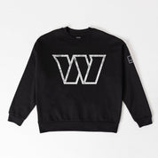 WASHINGTON COMMANDERS BOLD MOVE BLACK LABEL PREMIUM FLEECE DROP SHOULDER CREWNECK