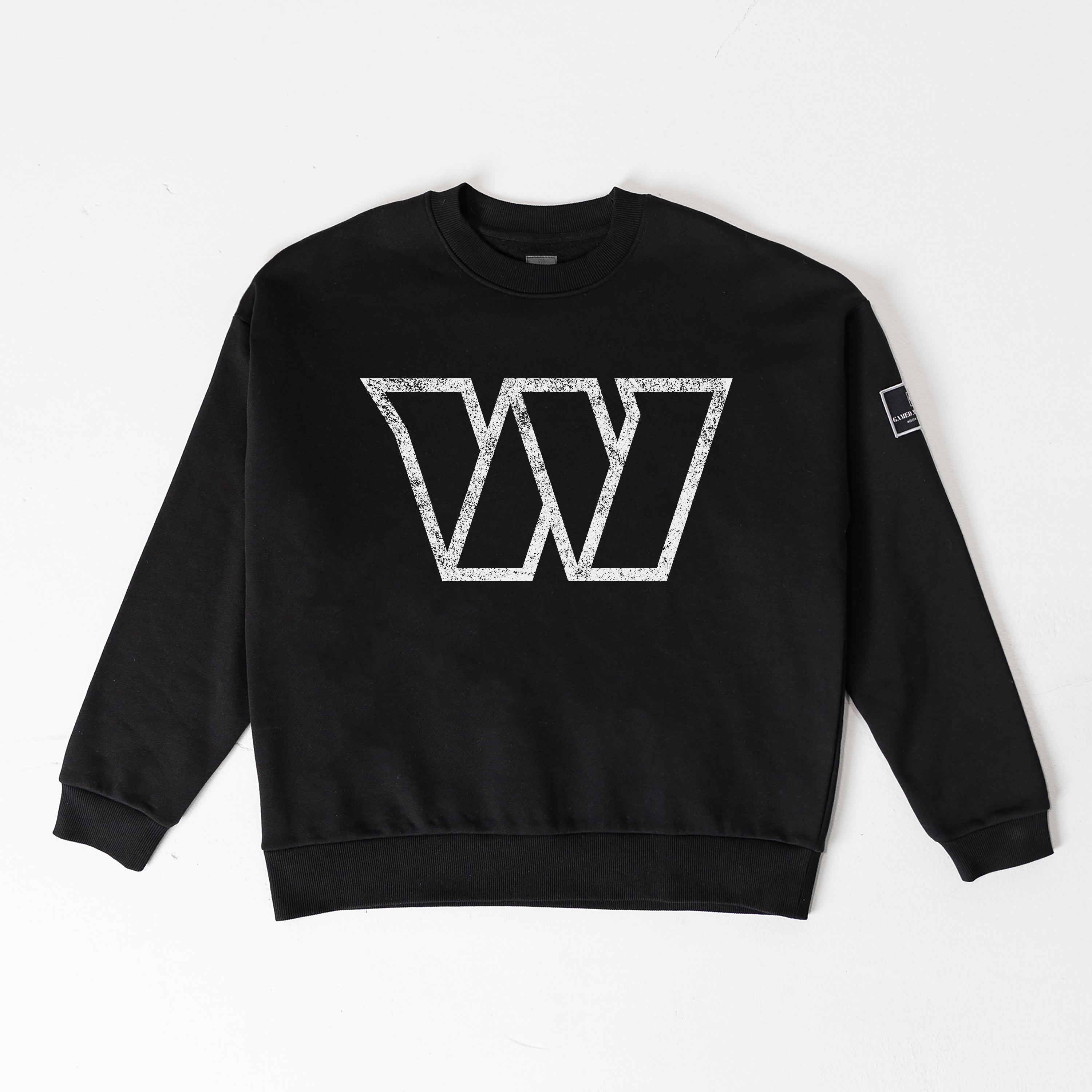 WASHINGTON COMMANDERS BOLD MOVE BLACK LABEL PREMIUM FLEECE DROP SHOULDER CREWNECK