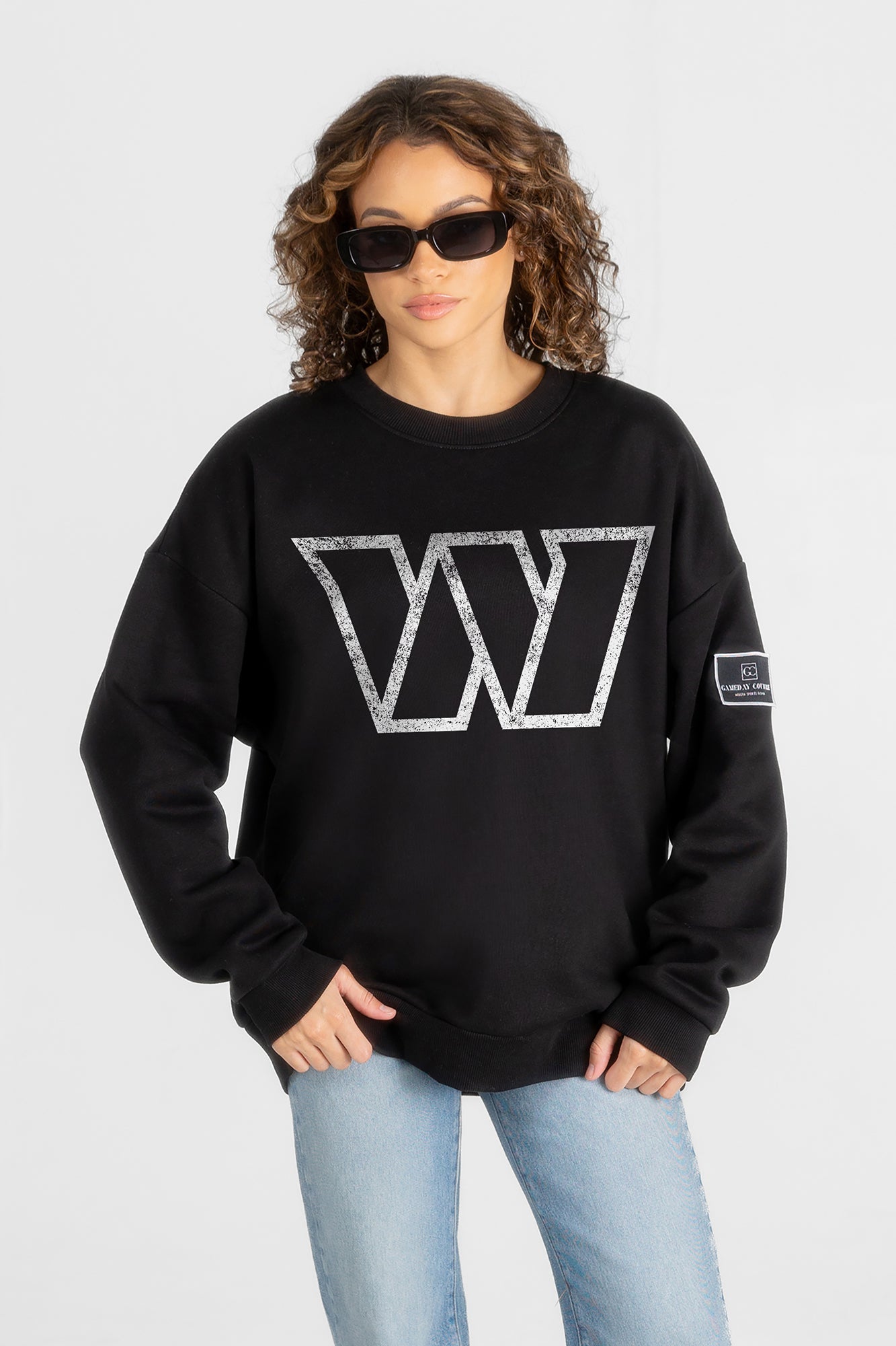 WASHINGTON COMMANDERS BOLD MOVE BLACK LABEL PREMIUM FLEECE DROP SHOULDER CREWNECK