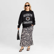 WASHINGTON COMMANDERS FIERCE FLOW BLACK LABEL PREMIUM FLEECE DROP SHOULDER CREWNECK