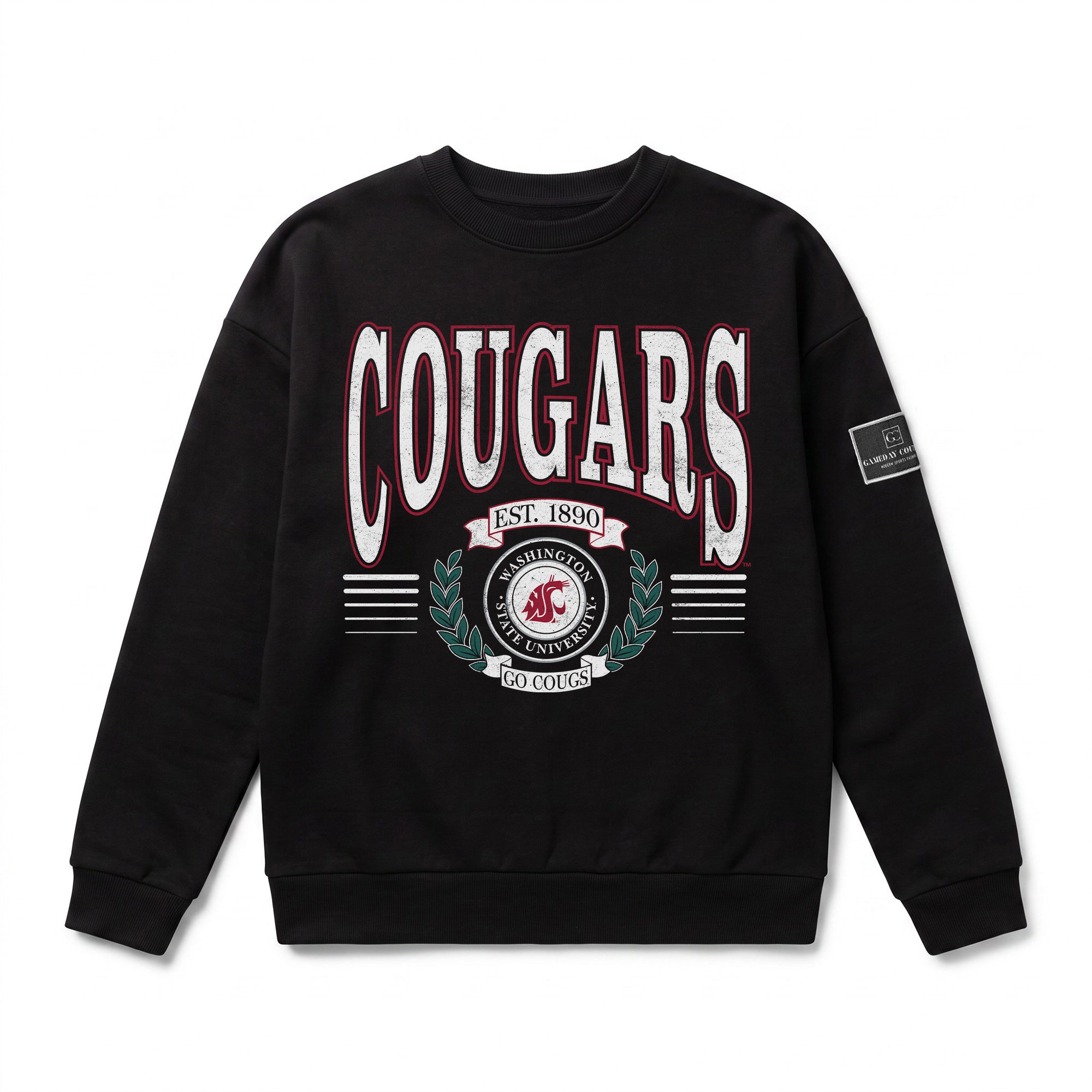WASHINGTON STATE COUGARS HONOR BOUND BLACK LABEL PREMIUM FLEECE CREWNECK