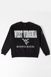 WEST VIRGINIA MOUNTAINEERS LEVEL UP BLACK LABEL PREMIUM FLEECE CREW SWEATSHIRT