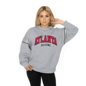 ATLANTA FALCONS COMPETITIVE EDGE FLEECE PULLOVER WITH JEWEL SLEEVE EMBELLISHMENTS