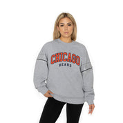 CHICAGO BEARS COMPETITIVE EDGE FLEECE PULLOVER WITH JEWEL SLEEVE EMBELLISHMENTS