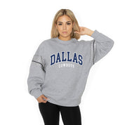 DALLAS COWBOYS COMPETITIVE EDGE FLEECE PULLOVER WITH JEWEL SLEEVE EMBELLISHMENTS