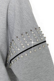 HAMPTON PIRATES COMPETITIVE EDGE FLEECE PULLOVER WITH JEWEL SLEEVE EMBELLISHMENTS