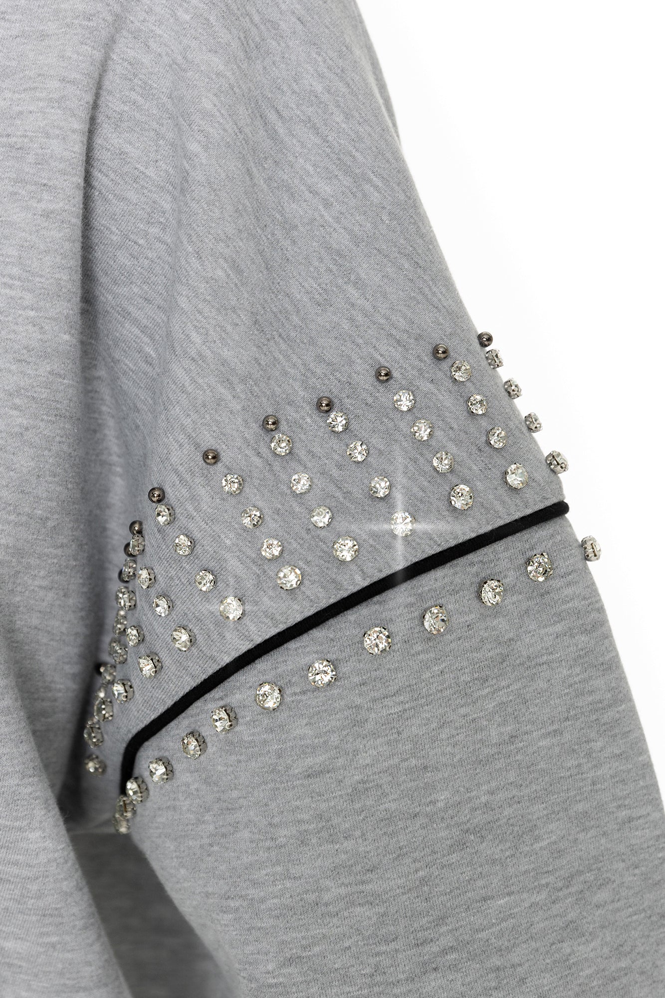 SLEIGH GIRLS FLEECE PULLOVER WITH JEWEL SLEEVE EMBELLISHMENTS