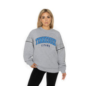 TENNESSEE TITANS COMPETITIVE EDGE FLEECE PULLOVER WITH JEWEL SLEEVE EMBELLISHMENTS