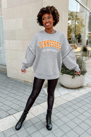 TENNESSEE VOLUNTEERS COMPETITIVE EDGE FLEECE PULLOVER WITH JEWEL SLEEVE EMBELLISHMENTS
