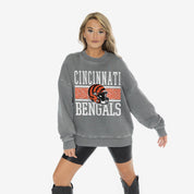 CINCINNATI BENGALS IN THE WILD VINTAGE WASH OVERSIZED CREWNECK FLEECE