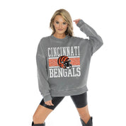 CINCINNATI BENGALS IN THE WILD VINTAGE WASH OVERSIZED CREWNECK FLEECE