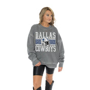 DALLAS COWBOYS IN THE WILD VINTAGE WASH OVERSIZED CREWNECK FLEECE