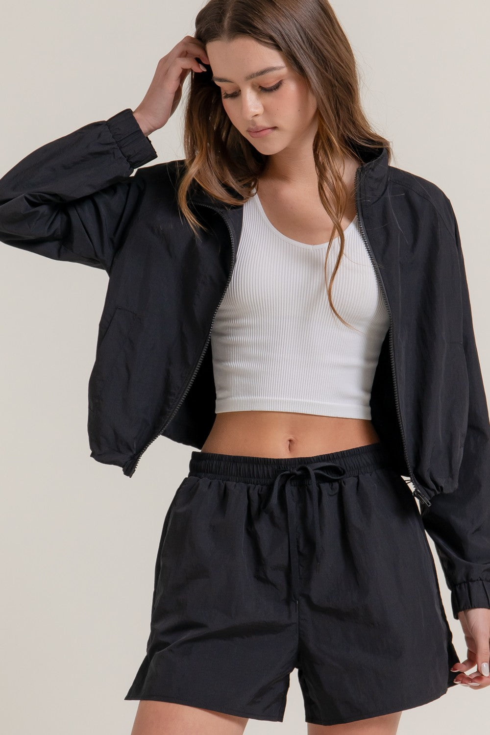 NEW HEIGHTS CROP JACKET AND SHORTS SET