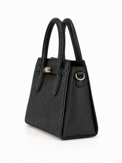 GOOD INTENTIONS CROCODILE PRINT EMBOSSED BAG IN BLACK