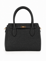 GOOD INTENTIONS CROCODILE PRINT EMBOSSED BAG IN BLACK