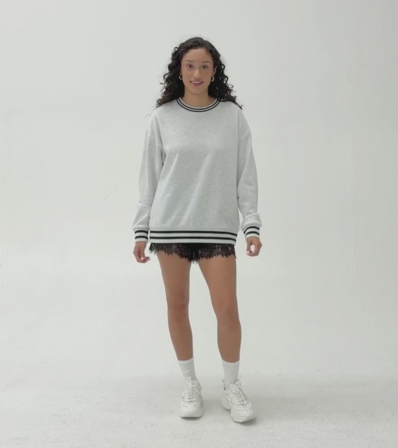 INDIANA HOOSIERS EASY ENERGY CREW FLEECE RINGER SWEATSHIRT