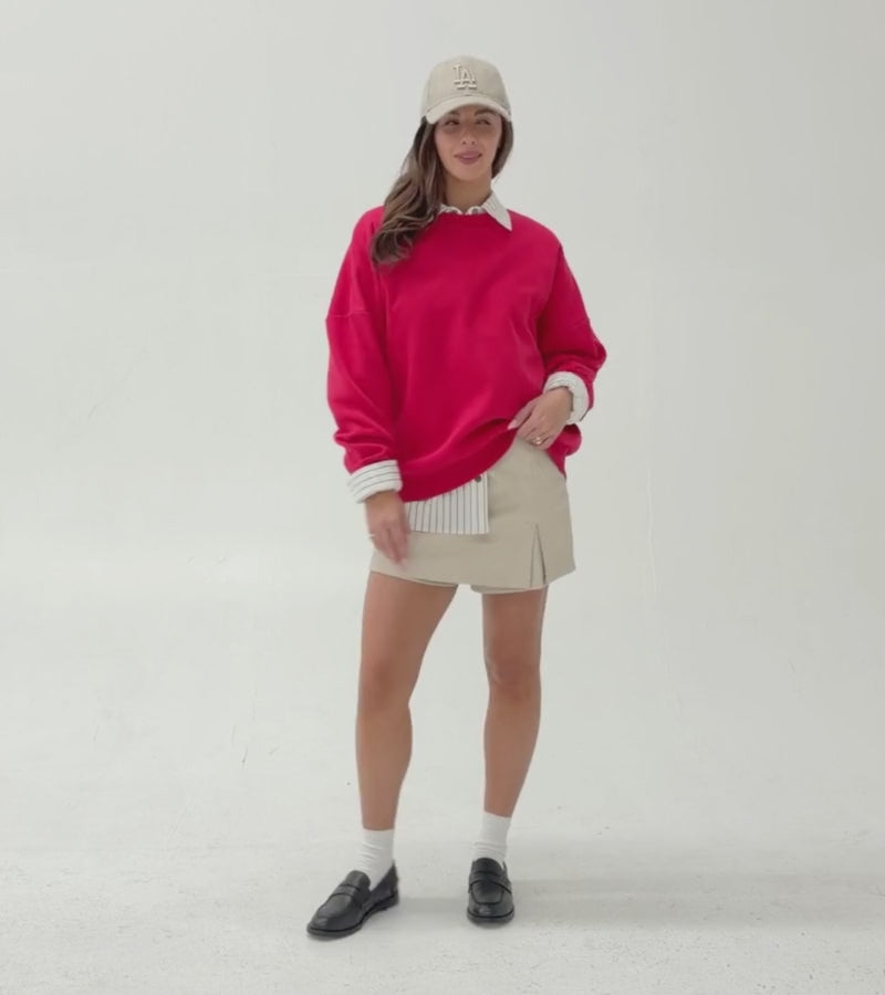UTAH UTES PRIME PLAY PREMIUM FLEECE DROP SHOULDER CREWNECK PULLOVER